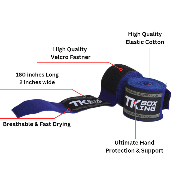 180 in. Elastic-Hand Wraps navy Blue